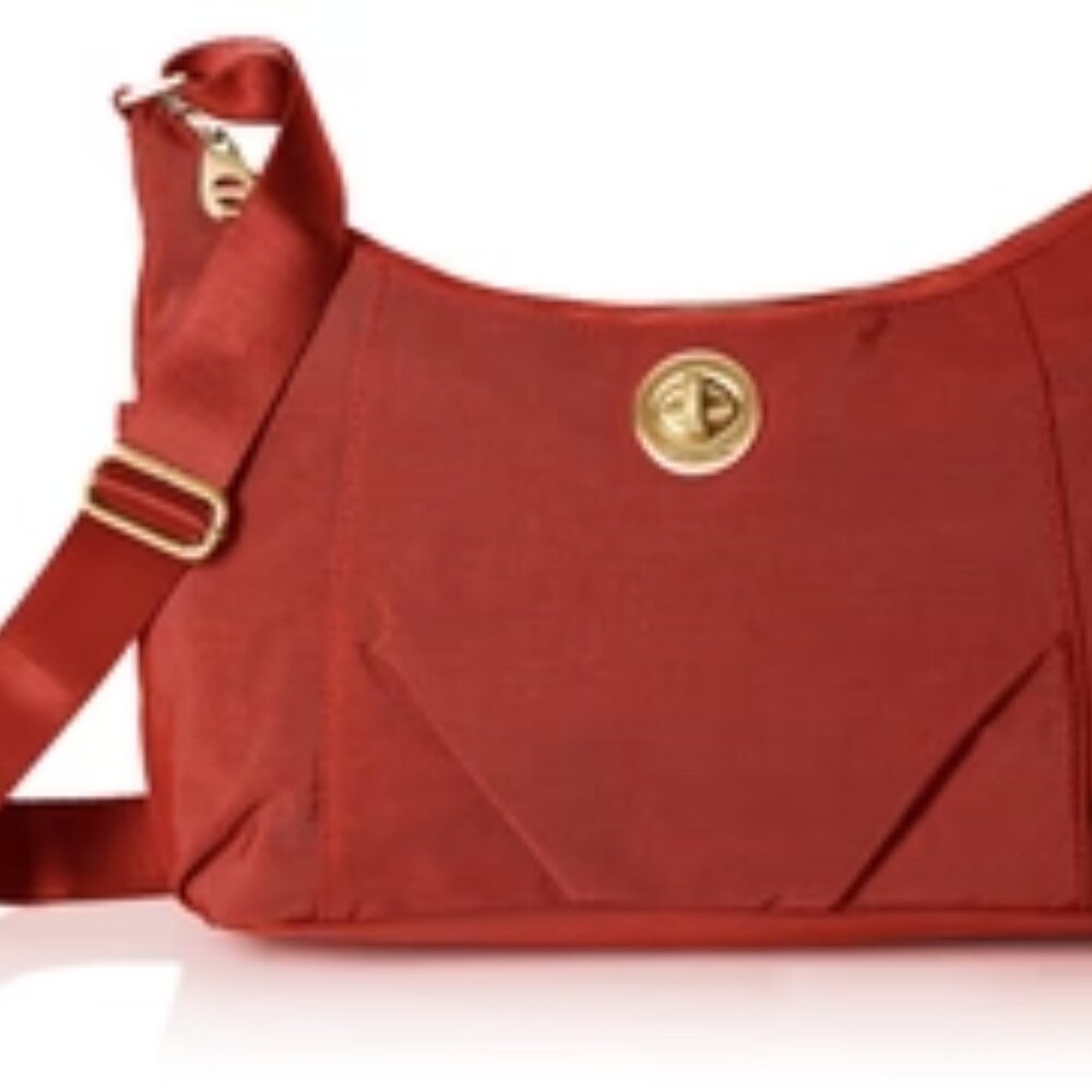 Baggallini Bahia Hobo Bag Burnt Orange Lightweight Nylon Shoulder Crossbody